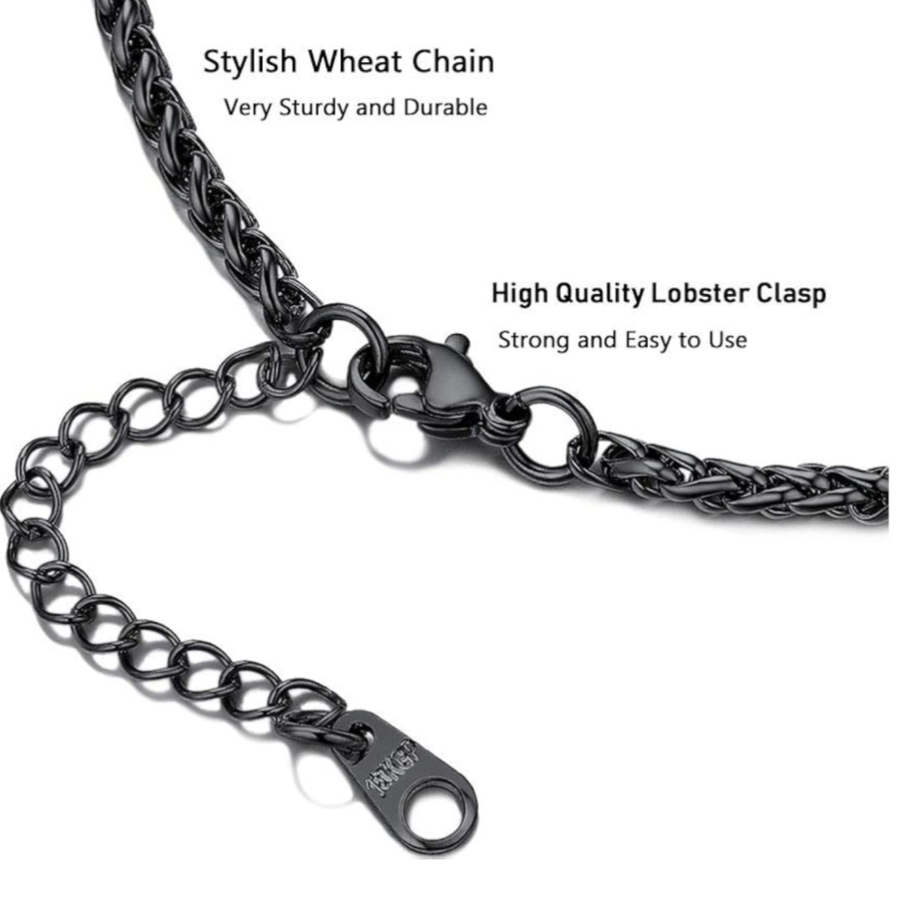 Gun Metal Black Baseball Softball Pendant Necklace On 22" Wheat Chain + 2" Ext - Picture 4 of 4